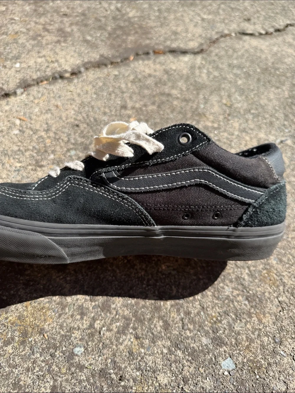 Men's Black Vans Canvas Lace-Up Sneakers